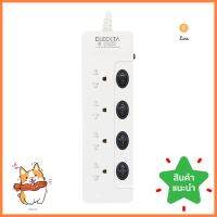 รางปลั๊กไฟ 4 ช่อง 4 สวิตช์ ELECKTA ET443M-SBK 3 ม.POWER STRIP ELECKTA ET443M-SBK 4-OUTLET 4-SWITCH 3M **บริการเก็บเงินปลายทาง**