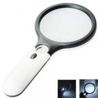 45X Handheld Magnifier Reading Map Newspaper Magnifying Glass Jewelry Loupe with 3 Optical Instrument