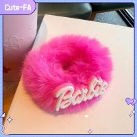 CUTE-FA ตุ๊กตาผ้าพลัฌ ตุ๊กตาบาร์บี้ scrunchie สีทึบทึบ แฟชั่นสำหรับผู้หญิง เชือกรัดผม ของใหม่ หางม้าหางม้า ยางรัดผม สำหรับผู้หญิง