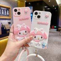 Sanrio เคสโทรศัพท์กันตกของฉันเมโลดี้พร้อมสร้อยข้อมือสำหรับ Samsung Galaxy A24 A34 A54 A04s A14 M14 M54 M53 M52 M33 A52 A23 A31 A33 A22 A32 A20S A13 A51 A52s A03s A30 A12 A71 A50 A10S ที่ s23 S22 S21 S20 S10 Lite Note 20 10 9 8