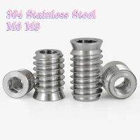 10/20pcs 304 Stainless Steel Countersunk Head Internal And External Tooth Nut Hexagon Socket Solid Wood Embedded Furniture Nuts