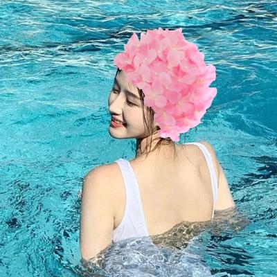 ผู้หญิงหมวกว่ายน้ำดอกไม้หมวกว่ายน้ำสำหรับวันหยุดยาวสั้นอาบน้ำผม LYM3883หมวกว่ายน้ำ