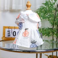 1PC Pet Clothing Dog Spring/Summer Light White Pineapple Shirt Princess Dress For Small Medium Dogs Dresses
