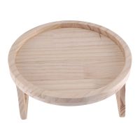 Sofa Arm Clip Table,Natural Wooden Sofa Armrest Clip-on Tray Table Sofa Couch Arm Rest Organizer, Round