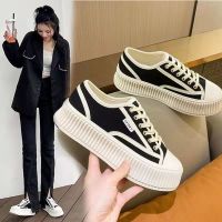 COD DSFGREYTRUYTU Canvas Shoes Womens Thick-Soled Biscuit 2022 New Style Summer Hot-Selling All-Match Small Fragrance Platform Trendy 6.25