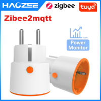 Tuya Smart Zigbee 3.0ปลั๊กไฟ16A EU Outlet 3680W เมตรรีโมทคอนลทำงานร่วมกับ Tuya Hub Zigbee2mqtt และ Home Assistant