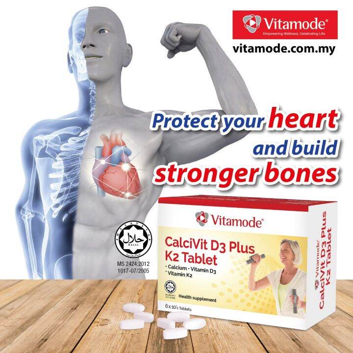 Vitamode Calcivit D3 Plus K2 60 Tablets ( for bone tulang joint sendi