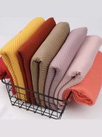 【YF】 Women Cotton Crinkle Scarf Solid Color Headwrap Hijab Full Cover-up Shawls Foulard Femme Headband Muslim Veil