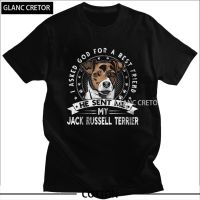 เสื้อยืดผ้าฝ้าย 100% แขนสั้นพิมพ์ลายสุนัข Russell Terrier สําหรับบุรุษ  14W7