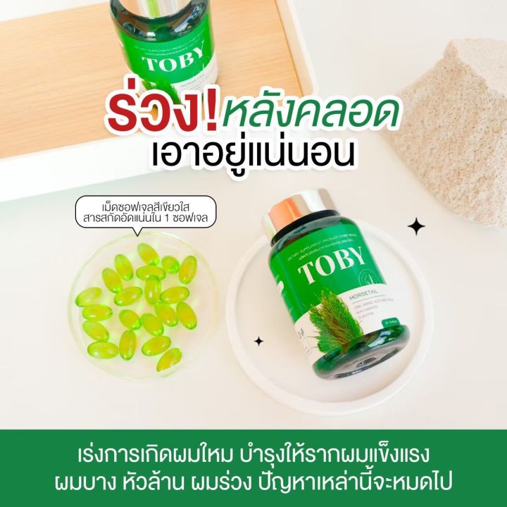 toby-horsetail-โทบี้-ฮอร์สเทล-โทบี้หญ้าหางม้า-วิตามินบำรุงเส้นผม-อาหารเสริมบำรุงผม-1กระปุก-30เม็ด