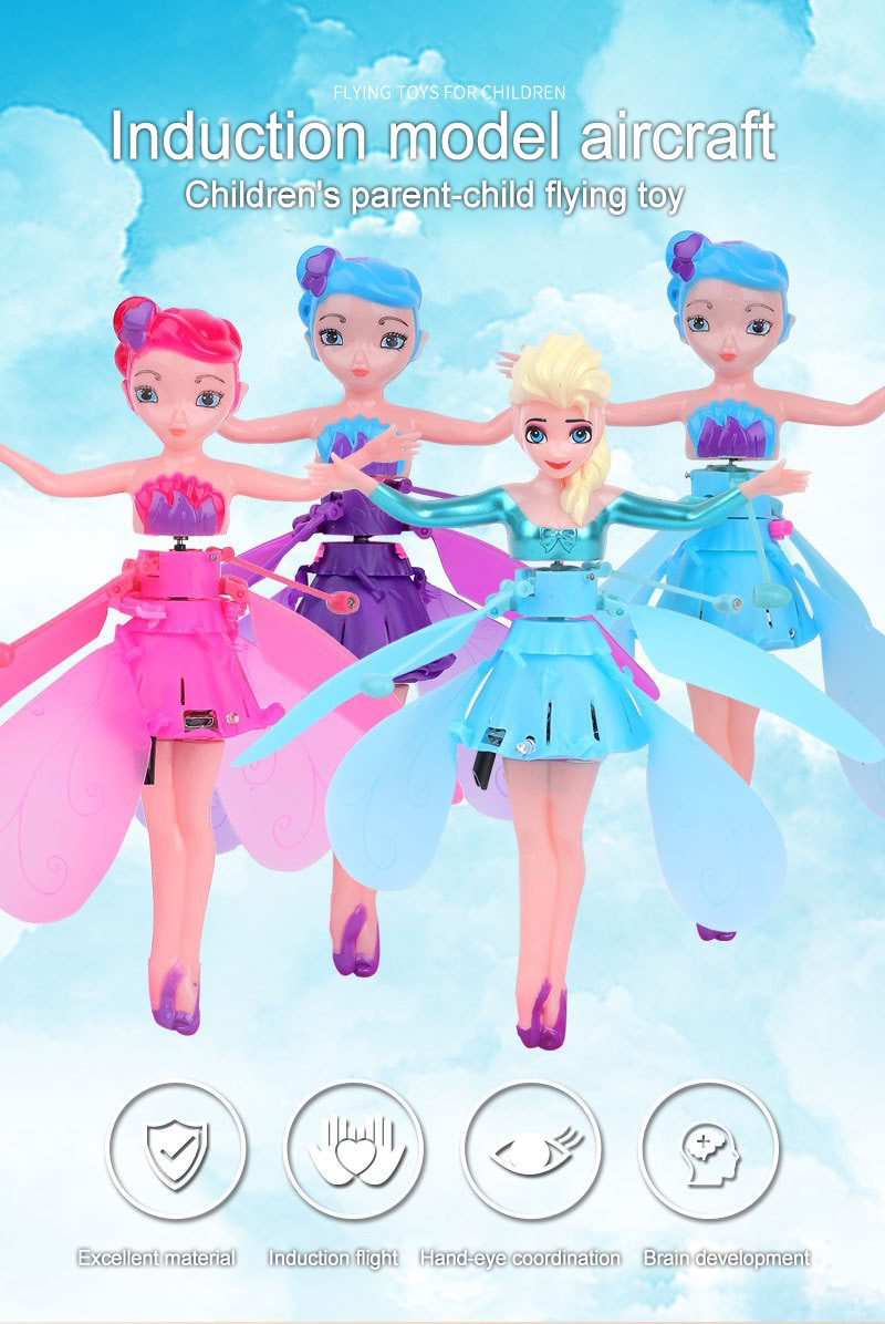 sin Control Remoto Toy Girl Flying Princess para niños Faviye Flying Doll Fairy 