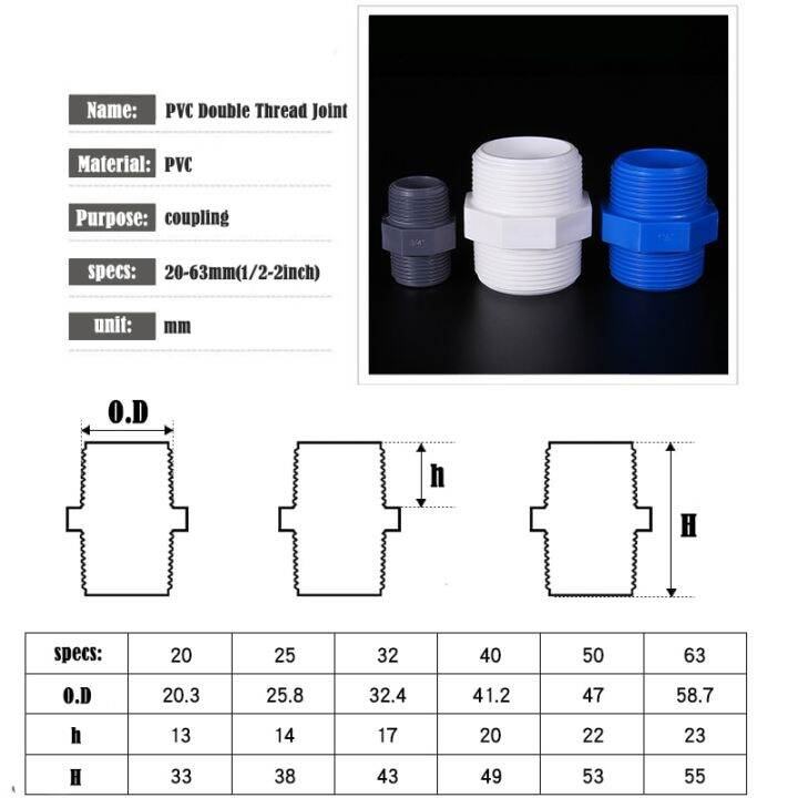 5pcs-lot-1-2-2pvc-male-thread-joint-pvc-nipple-connector-aquarium-fish-tank-adapter-garden-watering-tube-thread-joints