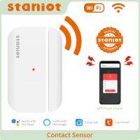 Staniot Tuya Smart WiFi Door Window Sensor Open Closed Detector Home Security Protection Smart Life Control Work with Alexa Household Security Systems