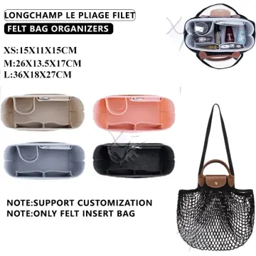 100% Original Longchamp Le Pliage Filet bag (XS) mini Shoulder Bags net bag  woven fishing net single shoulder diagonal bag tote LE PLIAGE FILET Mesh  bag XS Black Beige yellow Pink