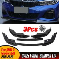 MP Style 3x Car Front Bumper Lip Spoiler Body Kit Diffuser Spoiler Protector Cover Deflector Lips For BMW 3 Series G20 2019 2020