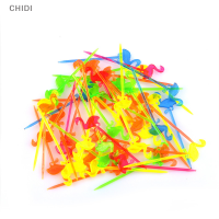 CHIDI 50pcs Flamingo Food Picks บุฟเฟ่ต์คัพเค้กผลไม้ Forks ปาร์ตี้ขนมเค้ก