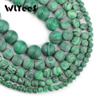 Matte Green Malachite Stone Synthesis Stone beads 4 6 8 10 12mm Round Loose bead jewelry bracelet Earring Making DIY Beaded 15 quot;