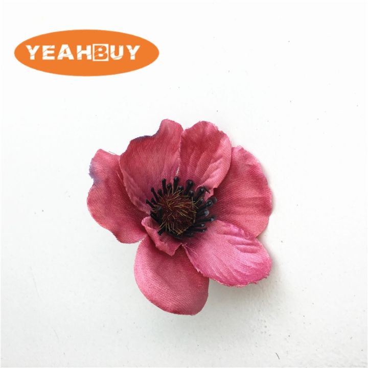 cw-50pcs-15colors-7cm-artificial-silk-poppyheadswedding-decoration-hairpin-wreathaccessoriessupplier