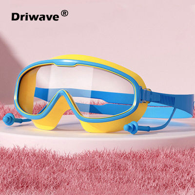 แว่นตาว่ายน้ำเฟรมขนาดใหญ่ชุดแว่นตาว่ายน้ำดำน้ำและหมวกว่ายน้ำสำหรับเด็ก,กันน้ำและป้องกันหมอกความละเอียดสูงสำหรับผู้ใหญ่83006