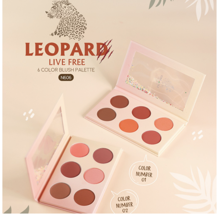 nee-cara-leopard-6-color-blush-palette-สวอทสีหวานๆกับบลัชออนเซตนี้-โทนสีน่ารัก-ละมุน-ของแท้-พร้อมส่ง