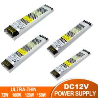 ﹍✴❐ Ultra cienki DC12V LED transformatory oświetleniowe 72 W 100 W 150 W 180 W sterownik zasilacz AC100-240V przełącznik zasilania