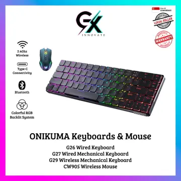 ONIKUMA G27 Wired 104-Keys Backlit Mechanical Gaming Keyboard