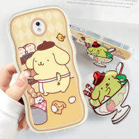 Hpcase ปลอกสำหรับ Samsung Galaxy J5 2017 J5 Pro พร้อมที่ยึดฟรีนิ่มแฟชั่นเคสโทรศัพท์หยัก Pom Pom Purin การ์ตูนเคสโทรศัพท์มือถือป้องกันกล้องคลุมทั้งหมด