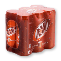 A&amp;W Root Beer เอ แอนด์ ดับบลิว น้ำอัดลม กลิ่นรูทเบียร์ 325 มล. แพ็ค 6 กระป๋อง