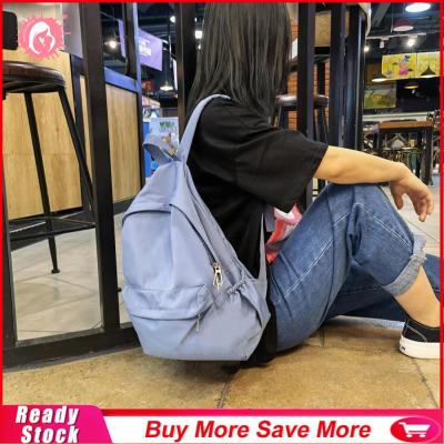 กระเป๋าเป้สะพายหลังสำหรับนักเรียนแฟชั่นผู้หญิงกระเป๋าสีทึบใบใหญ่แบบลำลอง