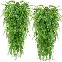 1pc/Artificial Hanging Ferns Plants Vine Fake Ivy Boston Fern Hanging Plant Outdoor UV Resistant Plastic Plants for Wall Indoor Hanging Baskets Wedding Decor