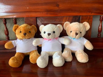 ตุ๊กตาหมีเทดดี้ Teddy Bear ตุ๊กตาหมีน่ารัก ใส่เสื้อคอปก เลือกสีเสื้อและสีหมีได้จ้า  หมี diy ตุ๊กตา น่ารักๆ พร้อมส่ง ของขวัญปัจฉิม