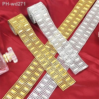 Gold Silver Diamond Mesh Roll Acrylic Party Birthday Wedding DIY Decorations Table Cake Rhinestone Wrap Crystal Ribbons Tulle