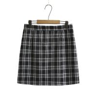 COD ◕❉ CUZ81VG V SHOP Plus Size XL-4XL Elastic Waist Plaid Mini Skirts Casual Solid Black Students Skirts