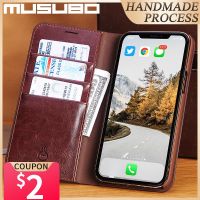 Musubo Genuine Leather Case For iPhone 12 Pro Max 11 Pro Xs Max XR X 8 Plus 7 6 13 Pro Fundas Cover Flip Wallet Card Slot Luxury