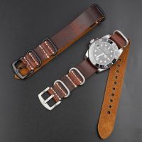 Nato Strap Genuine Leather Watchband 20mm 22mm 24mm Vintage Zulu Strap for Men Women Wristbands Watch Replacement