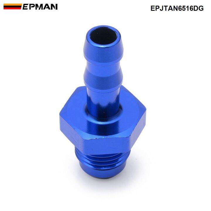 epman-10pcs-6an-male-flare-to-5-16-quot-hose-barb-fuel-line-tube-fitting-adapter-blue-aluminum-for-fuel-system-epjtan6516dg