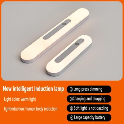 LED Human Body Sensor Night Light USB Charging Wireless Night Light Smart Motion Sensor Bedside Wardrobe Cabinet Lamp For Home