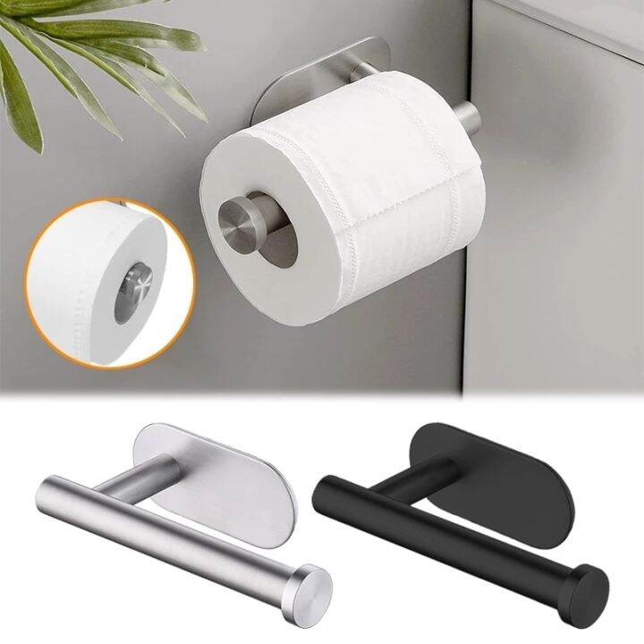 No Drill Toilet Paper Holder Wall Mount Self Adhesive Stainless Steel
