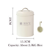 2.55Kg Rice Bucket Food Storage Box Moisture-Proof Can Containers Storage Sealed Iron Sheet Washing Powderpet Food Bucket