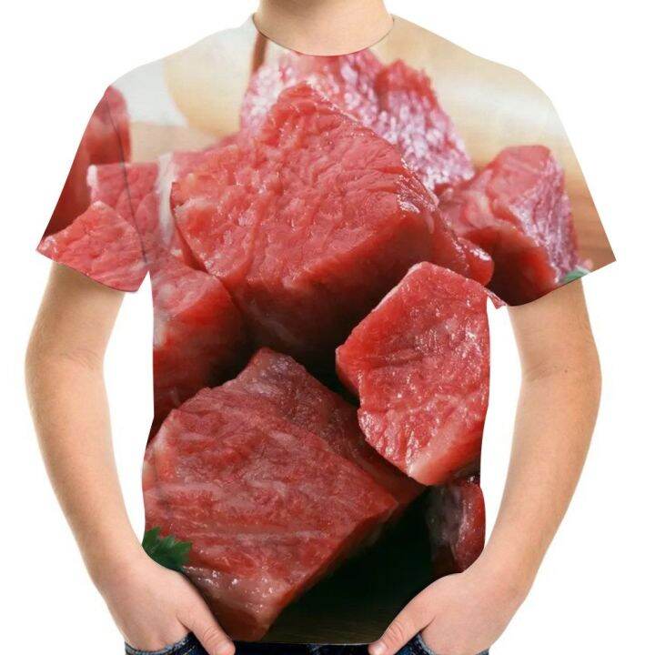 food-sausage-chili-meat-3d-t-shirt-for-boys-girls-4-20y-teen-children-beef-tee-pork-streetwear-clothes-kids-baby-fashion-t-shirt