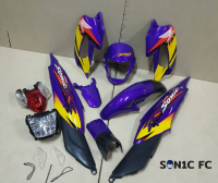 ชุดสี sonic รุ่นแรก สีม่วง (8 ชิ้น) ติดลายปี 2000 สีแดง พร้อมไฟหน้า ไฟท้าย ไฟเลี้ยว