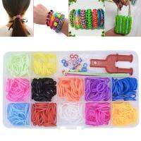 【คุณ】500ชิ้น12สี Loom ยางรัด &amp; หางมอนสเตอร์สำหรับสร้อยข้อมือบอร์ด DIY Kit