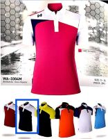 WARRIX SPORT เสื้อโปโลตัดต่อ WA-3304M-DW (สีกรมท่า-ขาว)