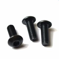 200PCS M4 Black 10.9 Button Dome Head Screw Round Head Bolts Mushroom Head Bolt M4*6/8/10/12/16/20/25/30mm Nails Screws  Fasteners