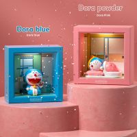 Doraemon Photo Frame Night Light Three-dimensional Doll Action Figures Led Fun Cartoon Bedside Lamp Birthday Present