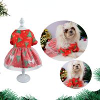 ZZOOI Pet Dog Clothes Christmas Dress for Dogs Clothing Cat Small Christmas Tree Bell Print Fashion Girl Chihuahua Pet Products 2022