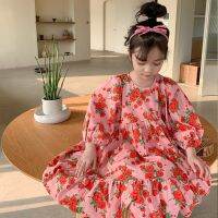 ZZOOI Spring liitle princess floral billowing dresses Baby girl loose long sleeve dress