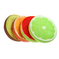 ◄✷ Creative 3D Soft Round Home Decorative Pillow Plush Lemon Fruit Seat Pad Office Chair Back Cushions Watermelon Kiwi Orange