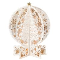 Christmas Card Festival New Year Card Winter Holiday Greeting Cards with Envelopes Gold stereo crystal ball card