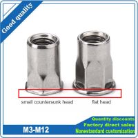 (JIE YUAN)2/10Ps M3 M4 M5 M6 M8 M10 M12 304สแตนเลสสตีล Hex หกเหลี่ยมแบนศีรษะ Binding Rivet Nut Rivnut Nutsert